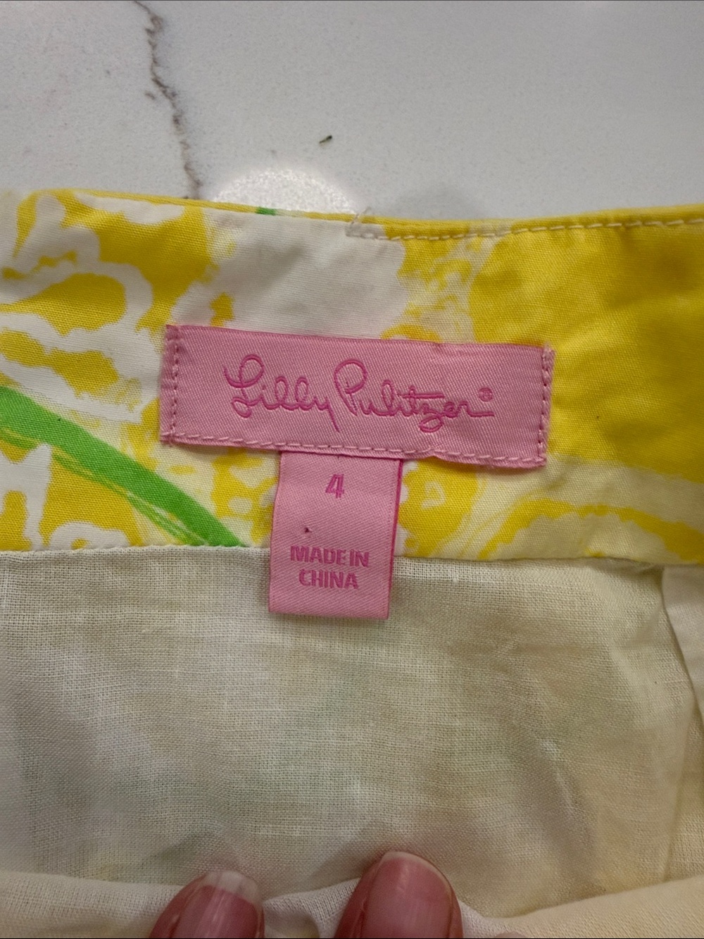 Lilly Pulitzer Yellow & Lime Floral Mini Skirt Size 4 - Picture 7 of 8